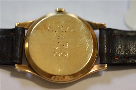 A gentlemans 1960s? 9ct gold Rolex Precision manual wind wrist watch,